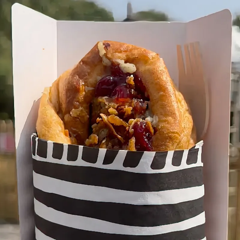 Festive Yorkshire pudding wrap in a serving box